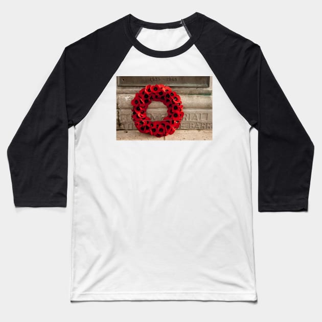 Wreath Baseball T-Shirt by Colin-Bentham